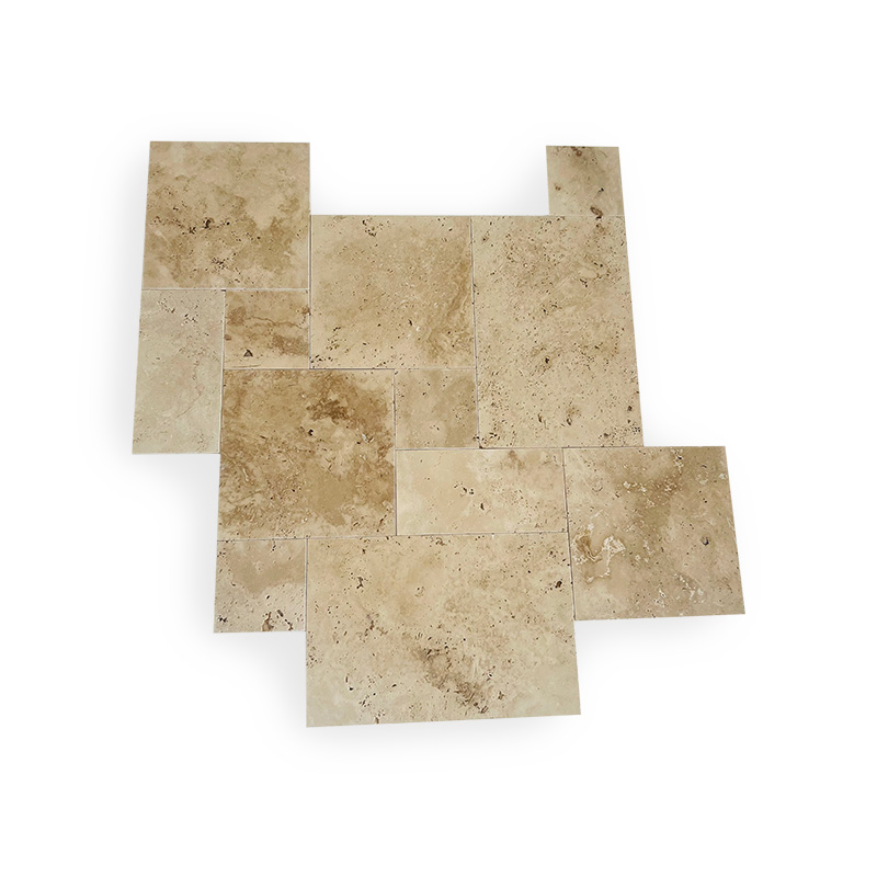 TRAVERTIN CLASIC CROSS CUT PERIAT FRENCH SET 1.2